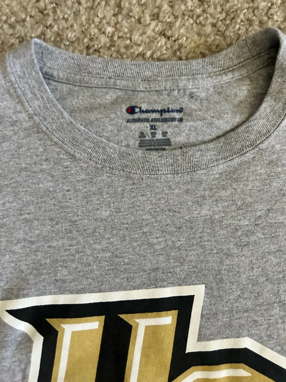Champion Gray UCF Logo Short-Sleeve Tee Men’s Size XL - Picture 5 of 5
